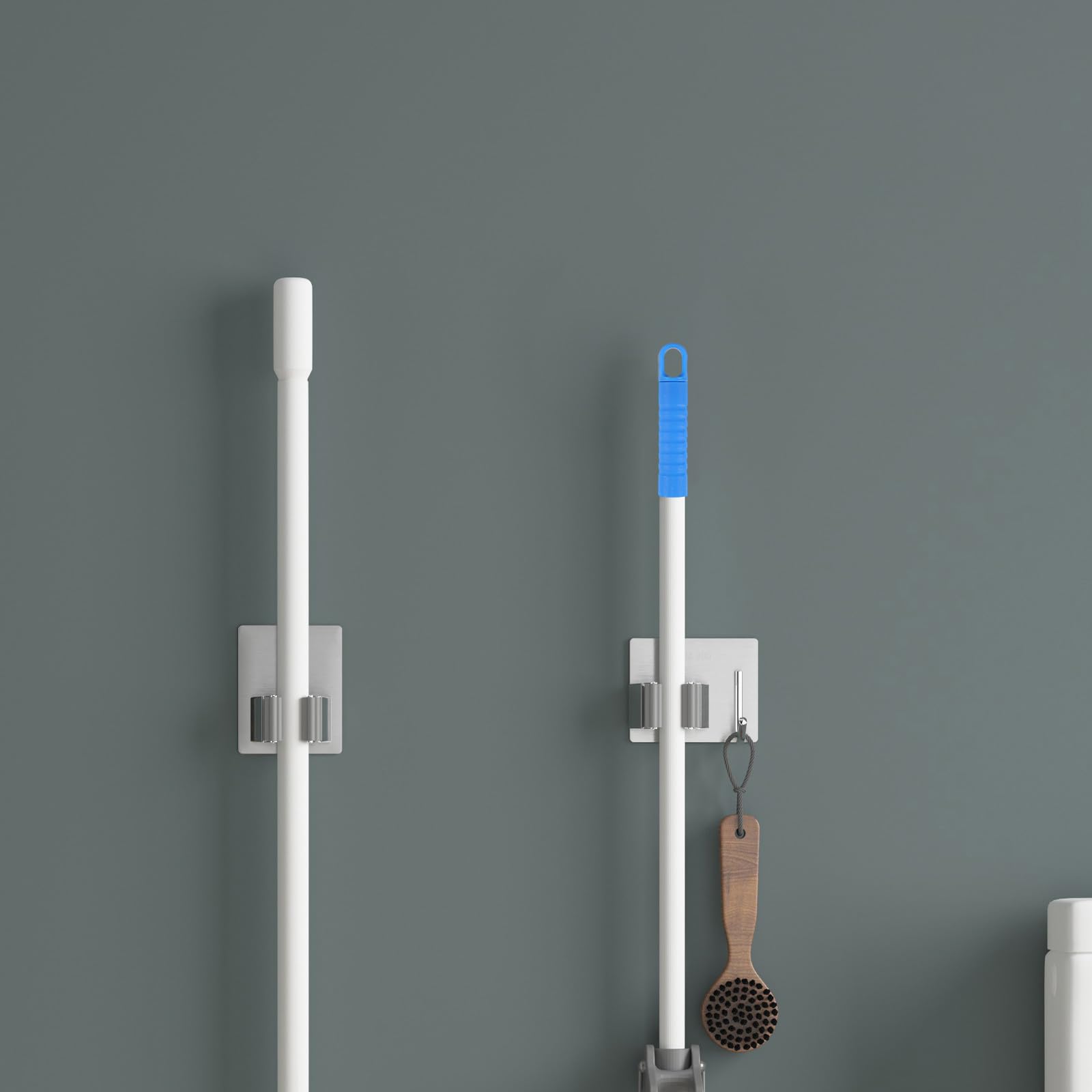 POPETPOP Embouts pour Balai-serpillière Antidérapants en Plastique 2pcs Trou Suspendre, Compatible Manches Plats de 25mm pour Maison et Espaces Commerciaux