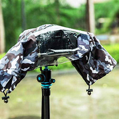 JJC Kamera Regenschutzhülle Wasserdichter Regenschutzhaube Schutz für Canon Nikon Fujifilm Sony Olympus DSLR-Kameras Nylon Rain Cover - Tarnung – Bild 3