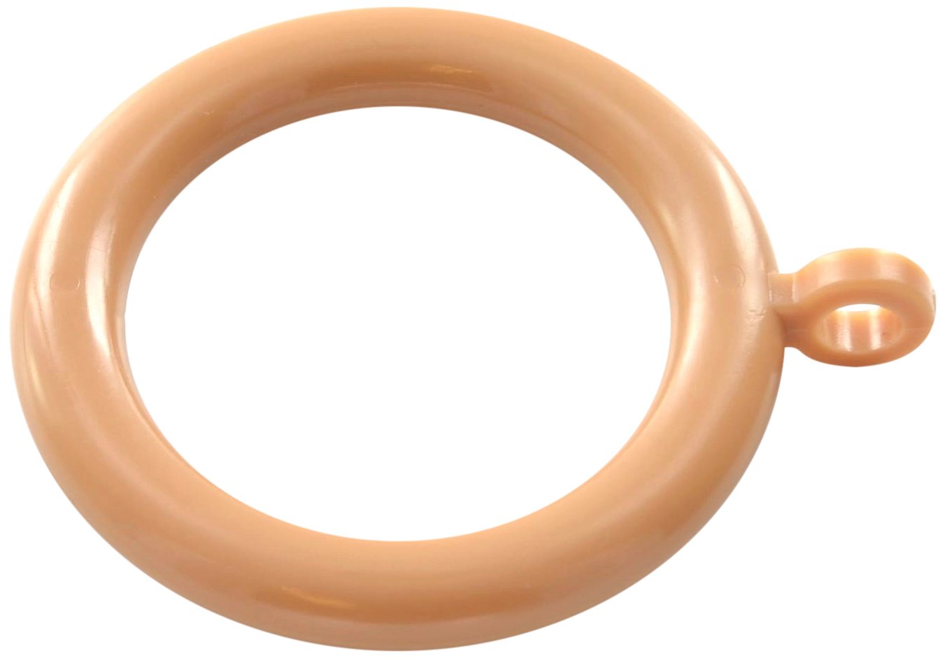 Merriway BH03250 (24 Pcs) Plastic Curtain Drapery Pole Rod Rings with Fixed Eye, Inner Diameter 37mm (1.7/16 inch) Outer Diameter 50mm (2 inch) Light Brown - Pack of 24 Pieces