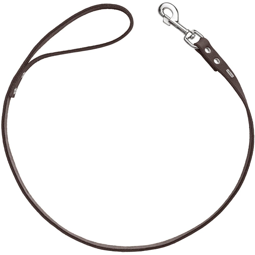 HUNTER Grenada Dog Lead in Dark Brown Handmade in Germany for Training and Everyday Use Robust Soft Simple Design Size 20/100 Width 2.0 cm Length 100 cm