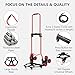 Stair Climbing Cart, 280 lbs Capacity Stair Climber Hand Truck and Dolly, Heavy-Duty Folding Stair Dolly with Stretchable Handle, 10 Wheels & 2 Elastic Ropes for Home Shopping Moving Warehouse