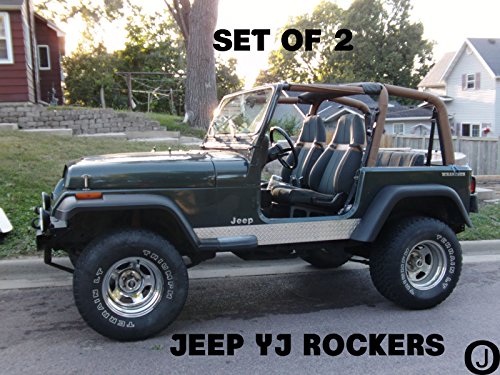 Fits Jeep Wrangler Yj Aluminum Diamond Plate Side Rocker Panel Set 6" Tall #TOP1