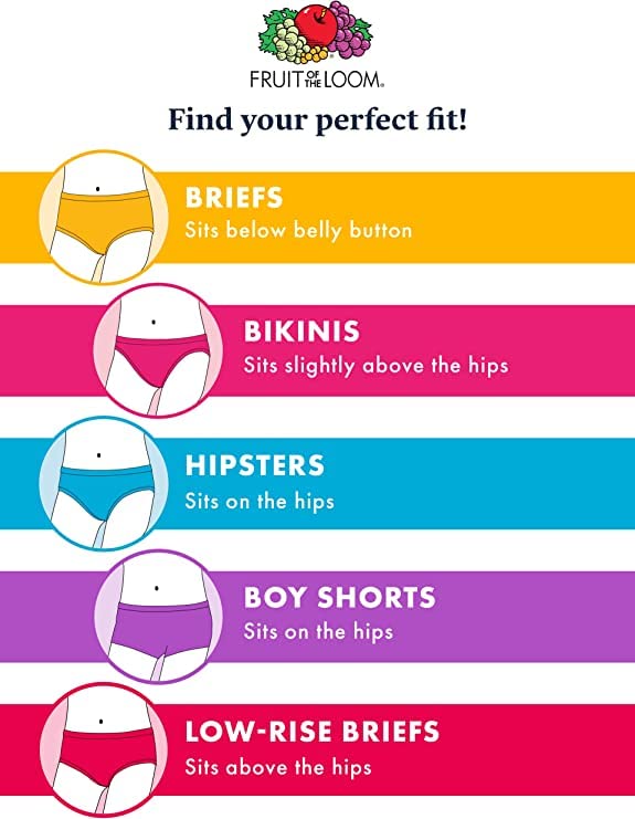 Fruit of the Loom Girls' Cotton Brief Underwear, 14 Pack - Basic Assorted, 12…2
