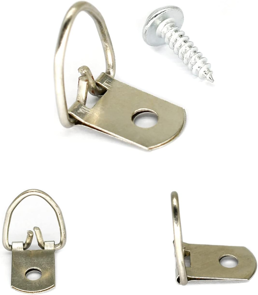 DRing Picture Hangers with Screws 50 Pack Picture Hang Solutions Hanging Hardware for