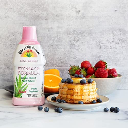 Lily Of The Desert Aloe Vera Herbal Stomach Formula, Soothe Heartburn And Indigestion Naturally, Vegan Dietary & Immune Support, Gluten Free Liquid Digestive Aid, Organic Aloe Vera Plant, 32 Fl Oz #TOP4