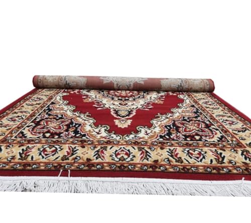 Image of Soft Washable Beautiful Acrylic Rugs for Home Decor Living Room 5x7 feet (150 x 200 CM) Red