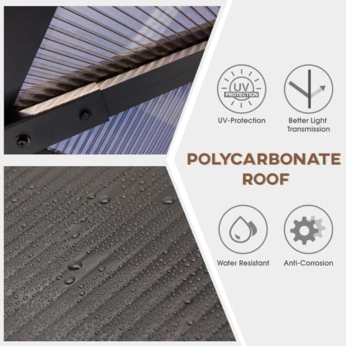 Abccanopy GAZEBO 10X12 - Outdoor Polycarbonate Hard Top Roof Gazebo thumb #6