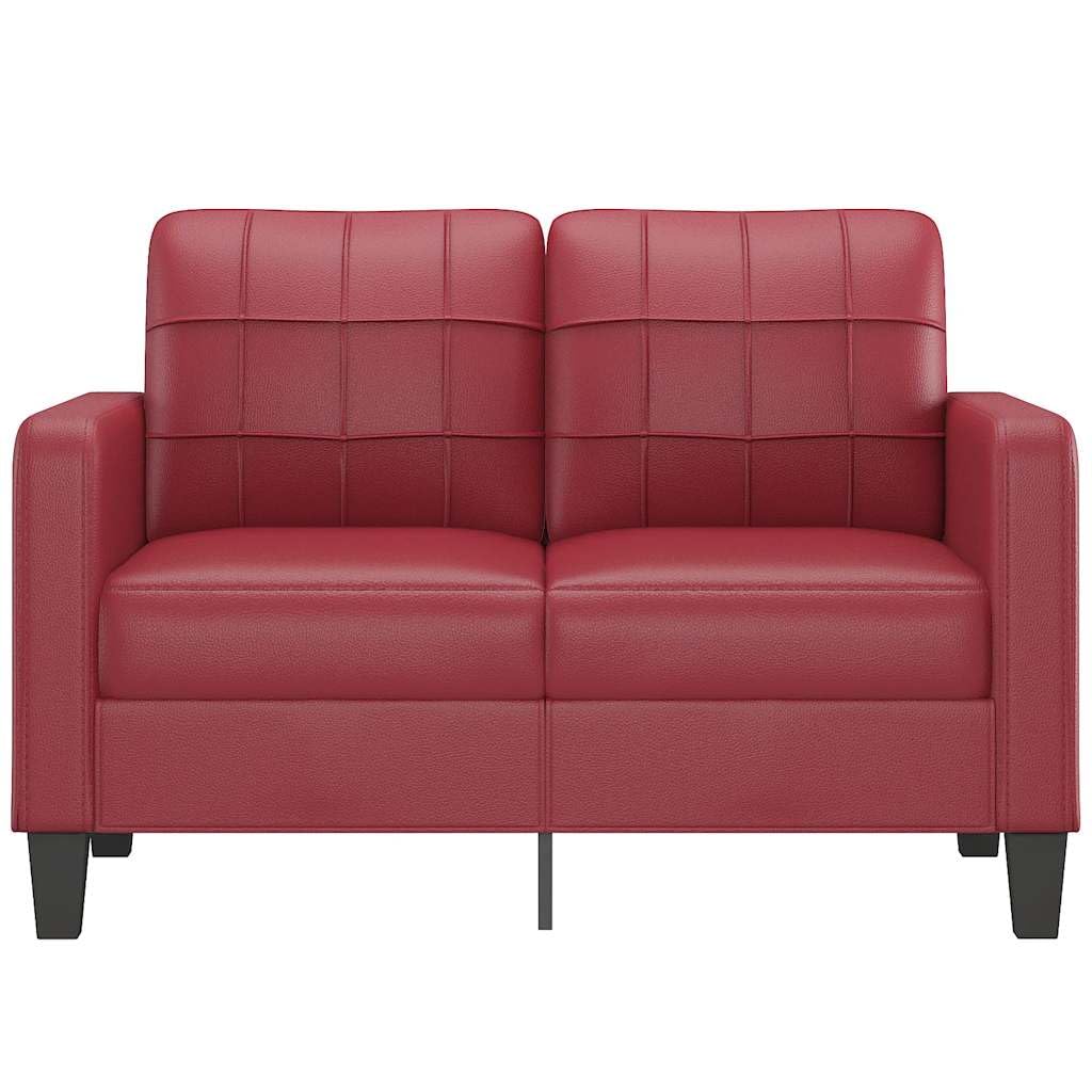 Sofá de 2 plazas de Cuero sintético Rojo Vino 120 cm