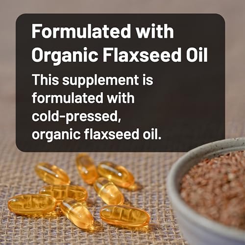 Image of NatureWise Flaxseed Oil 1400 mg, Fish Free, High Potency Omega 3 with 812 mg ALA - Plant Based Omega 3 6 9 Supplement - Organic, Cold Pressed, Non-GMO - 120 Softgels[120-Day Supply]