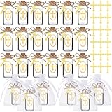 Ziliny 48 Set katholische christliche, heilige klare Wasserflasche, 20 ml, Korkverschluss, Glasflaschen für Jerusalem-Geschenke, leerer heiliger Behälter für Kirche, Hochzeit, Party, Gastgeschenke,