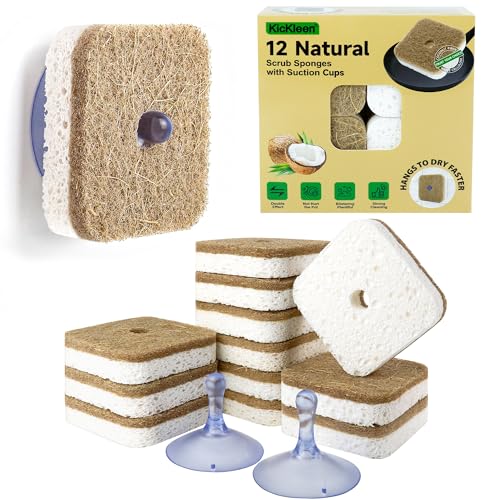 Kickleen Natural Kitchen Scrub Dish Sponge (12-Pack)