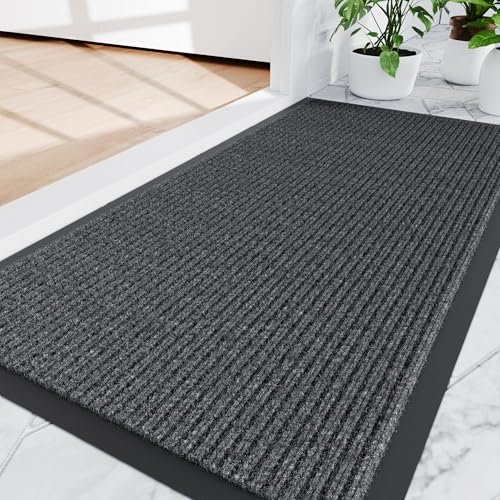 Amyracel Front Door Mat Indoor Outdoor Entrance, 24' x 48' All-Season Waterproof Doormat for Enterway, Heavy Duty Commercial Floor Mat, Fade Resistant, Rubber Back, Low Profile, Easy Clean