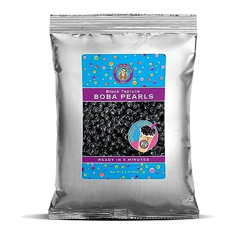 Quick Cook REAL Tapioca Black (Brown Sugar) Boba Pearls By Buddha Bubbles Boba (1 Kilo / 2.2 Pounds) Cover