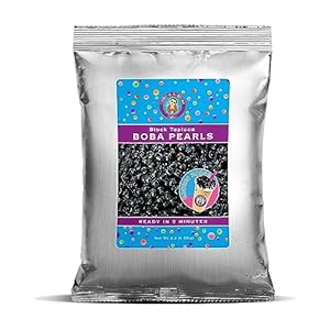 Premium Quick Cook REAL Tapioca Black (Brown Sugar) Boba Pearls By Buddha Bubbles Boba (1 Kilo / 2.2 Pounds)