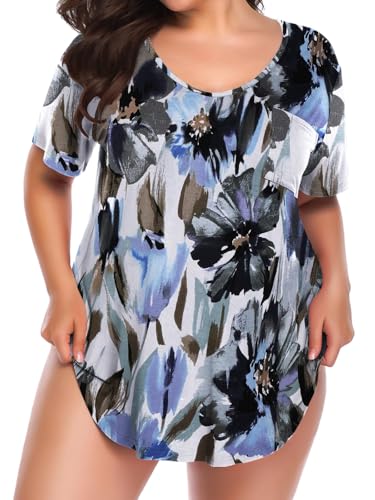 Image of BELAROI Women Plus Size Tops V-Neck Tunics Shirts