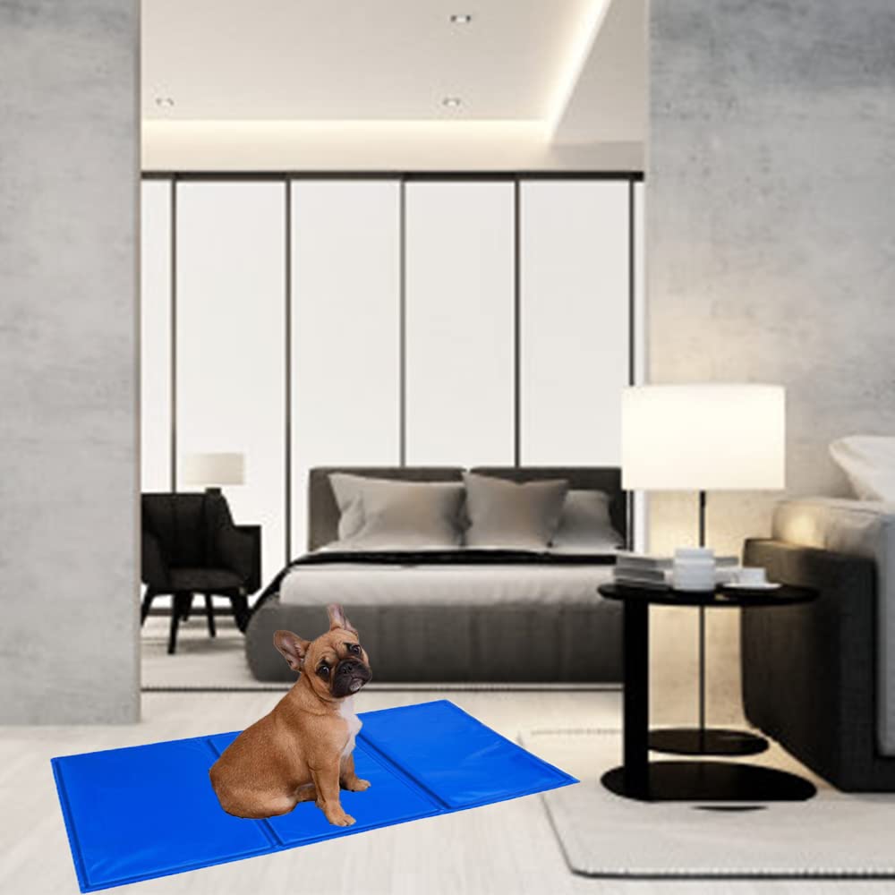 Hunde-Kühlmatte, Gel-Matte, Druckkühlkissen für Katzen und Hunde, für drinnen und draußen, Auto, Sommer (90 x 50 cm)