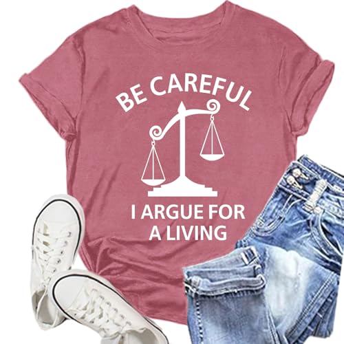 NEWKA Lawyer Shirts for Women Lawyer Gifts T-Shirt Women in Law Tee Tops Pink