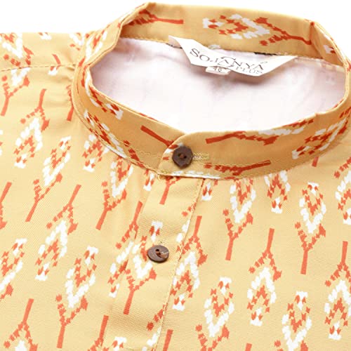 Kurta pyjama coton homme imprimé Mehendi léger SOJANYA Plus