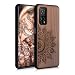 Produktbild kwmobile Hülle kompatibel mit Xiaomi Mi 10T / Mi 10T Pro Hülle - Holz Case - Handy Cover - TPU Handyhülle in Dunkelbraun Aufgehende Sonne