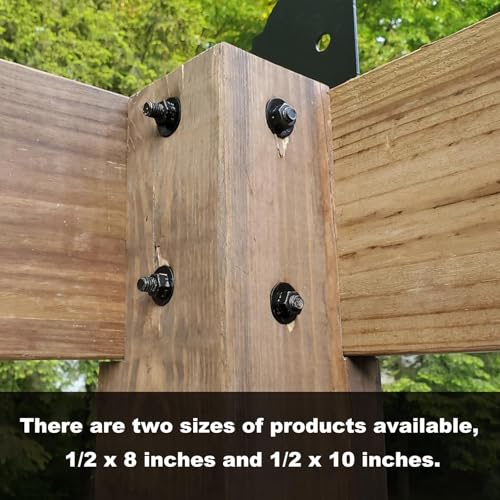 Image of CNQLIS 1 /2 Inch x 8 Inch Carriage Bolt Kit - Includes 12 Bolts, 12 Washers, 12 Nuts + 1 /2 Inch x 12 Inch Auger Drill Bit, Hex Shank 1 /2 Inch - Complete Hardware Set for DIY Projects