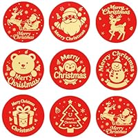 Christmas Sealing Stickers for Presents 160Pcs Waterproof Christma Sticky Labels Round Self-Adhesive Christmas Labels Xmas Pattern Sticker for Envelope