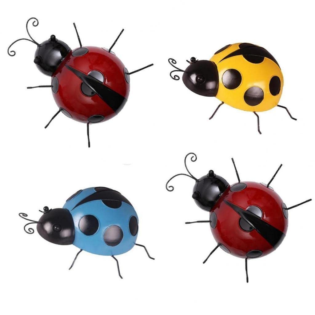 CALANDIS™ 4x Mini Metal Ladybug Fence Hanger Wall Hanging Outdoor Garden Decor 10cm | Statues & Lawn Ornaments | Garden D?©cor | Yard, Garden & Outdoor Living-image-17