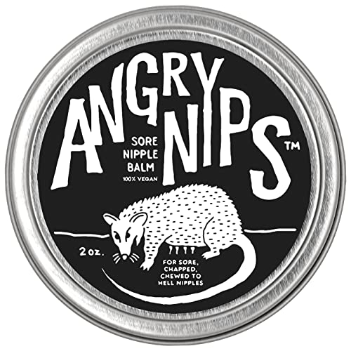 Image of Angry Nips - Sore Nipple Balm, 100% Plant-Based Vegan Breast Cream for Sore, Chapped Nipples, 2oz