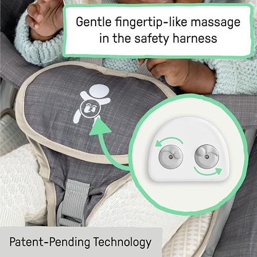 Ingenuity Gas Relief and Anti-Colic Baby Bouncer Seat and Rocker, Gentle Belly Massage to Relax and Soothe Bellies, Instant Tummy Soother, 20 Songs and Melodies – Parker - image 2