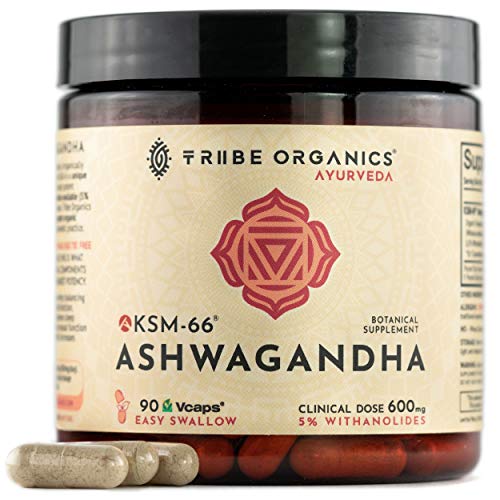 Full-Spectrum KSM-66 Ashwagandha 5% Withanolides - Pure Organic Root Extract - NO Additives