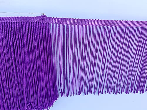 Monidoor Chainette Fringe Trim 6 Inch 10 Yards Tassel Fringe Trim For Sewing Craft Diy Decoration(939 Purple) #TOP1