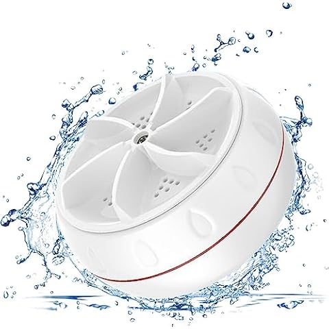 Portable Washing Machine, Ultrasonic Turbine Mini Washing Machine & Dishwasher with Suction Cups for Home Travel College Room RV Apartment, Turbo Washer for Cleaning Sock,Underwear Cover