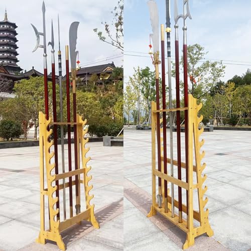 Sworackd Katana Sword Stand | Vertical Sword Stand Display 10-Layer Samurai Sword Holder Wooden Display Stands Large Multilayer Swords Rack Floor Standing Lightsaber Martial Arts Anime Shelves Sword Hangers thumb #2