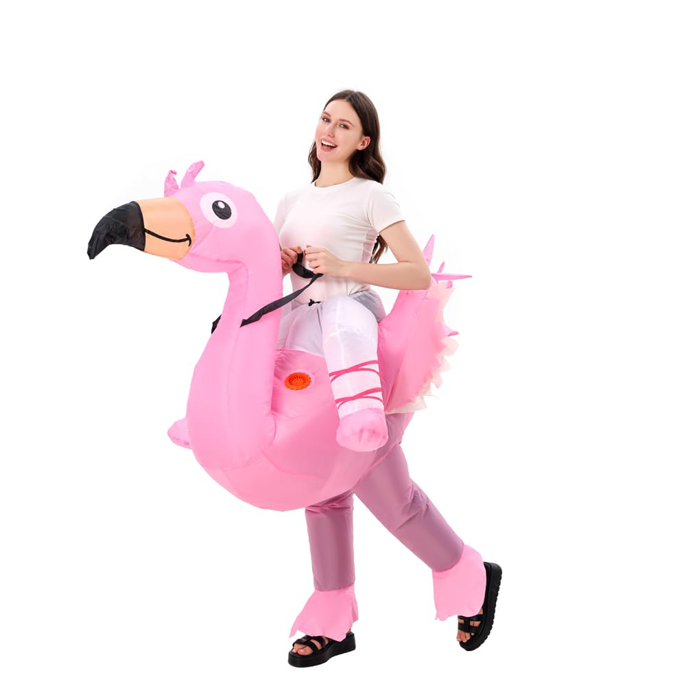 FXICH Costume gonfiabile del fenicottero per l'adulto, Csotume di Halloween, unisex
