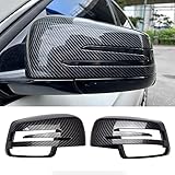 Cakievro Side Mirror Cap Covers For Mercedes Benz W176 W246 W212 W204 C117 X156 X204 W221 C218 A B C E S CLA GLA GLK Class Black Replace (Carbon Fiber-1)