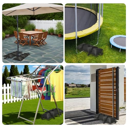 Umbrella Base Water Weight Set of 2, Patio Fillable Water Bags for Weight, Heavy Duty Furniture Outdoor Weights to Hold Down Umbrella Stand Patio Garden Backyard Black (6-PCS) by ILLUMINEW - Used condition - Image 4