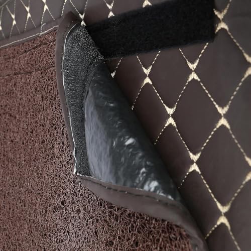 Image of CARNEST 7D Buket Car Floor Mat 5Pcs Set Universal Fit | Triple Stitch Waterproof & All-Weather Anti-Slip Car Mats Compatible with - FIGO,Coffee