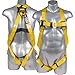 Palmer Safety Full Body Universal Harness with 3 Point Adjustment, Back D-Ring, Pass-Thru Legs Buckles, and Fall Indicators I OSHA ANSI Roofing Tool Personal Equipment (Yellow)