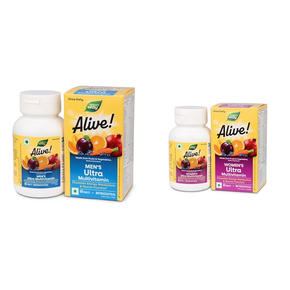 Nature’s Way Alive Men’s Ultra Multivitamin Tablet for Muscle function, Overall health, Immunity & | Nature’s Way Alive Women’s Ultra Multivitamin - Comprehensive Daily Multi vitamin for Total Wellne-image-17