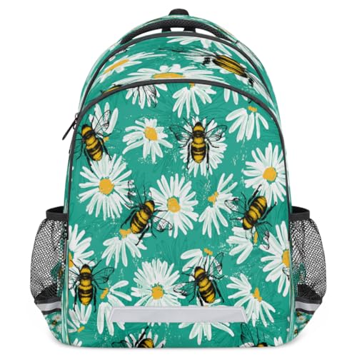 Bee Chrysanthemum Backpack with Chest Strap Reflective Lightweight Travel Hiking Backpack for Men Women Waterproof Daypack Back Pack for Commute Camping2