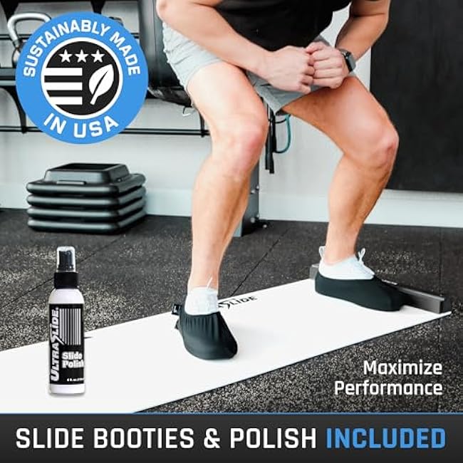 Slide Board for Exercise at Home ¨C 6 ft Slide Board with Bumpers for Multi-Sport Training, Core Strength, Flexibility, Low-Impact Cardio, Durable Home Gym Fitness Equipment for Balance and Agility