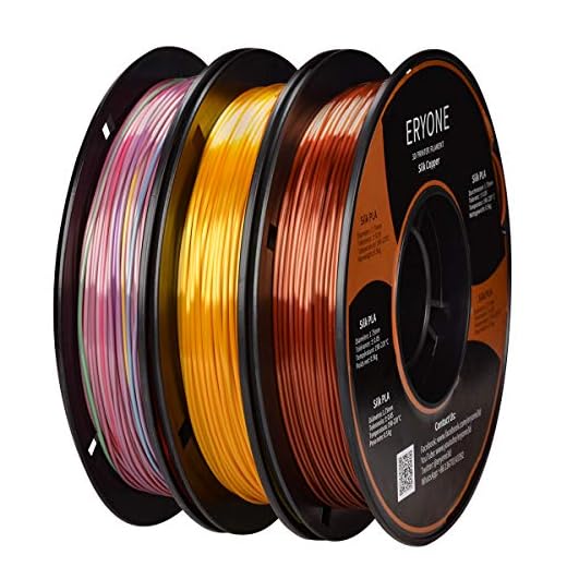 ERYONE Silke PLA-filament 1,75 mm, 3D-utskriftstråd PLA för 3D-skrivare och 3D-penna, 0,5 kg/1spole, 3 rullar/paket