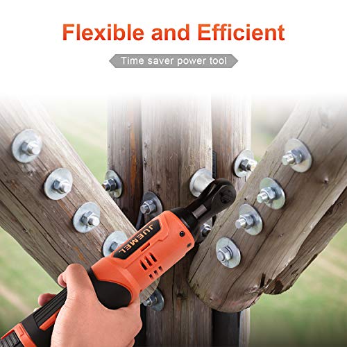 16.8V Cordless Electric Ratchet Wrench Set, JUEMEL Power Ratchet Wrench 3/8