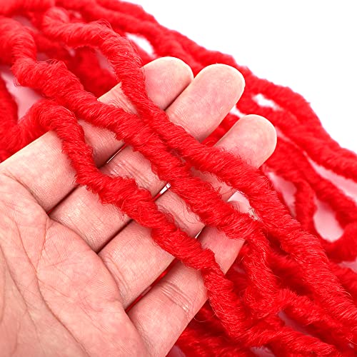 Soft Locs Crochet Hair 24 Inch 6 Packs Red Long Pre Looped Braids Faux Locs Synthetic Crochet Hair Dreadlocks Hair Extensions (24 Inch 6Packs, Red) #TOP3