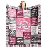 Giftasy Cadeau Anniversaire Femme   Plaid Couverture Remplie de Bénédictions, Cadeau Femme Original pour Soeur, Amie, Maman, Mamie, Fille, Copine (157 * 132cm)