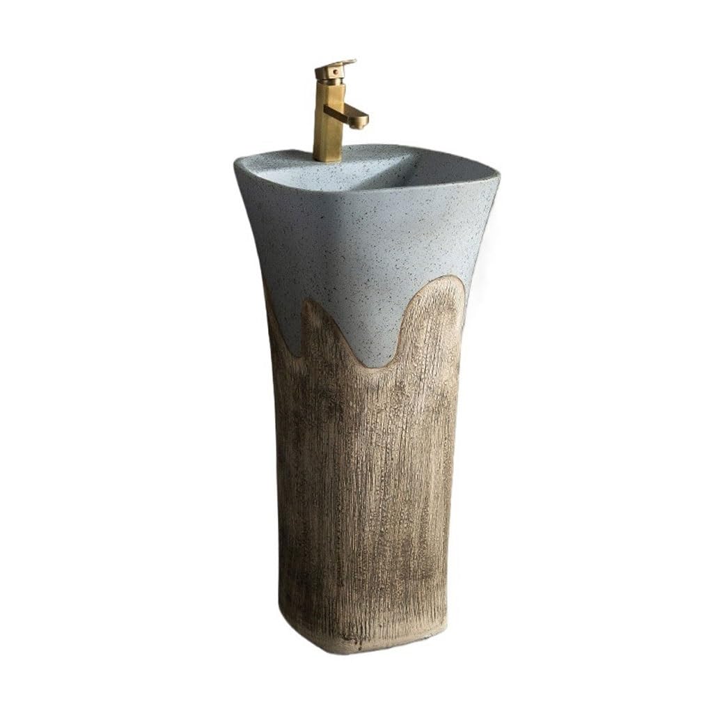 Outdoor Pedestal Washbasin Courtyard Floor-Standing Bathroom Bowl Sink
