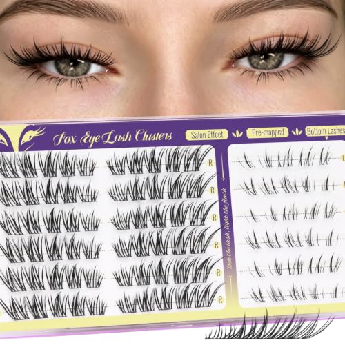 Wispy Lash Clusters Fox Eye Lash Clusters with Bottom Lashes Wet Look
