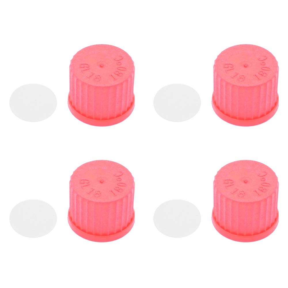 4pcs/Pack GL18 Screw Caps for Laboratory Glass Bottles, High Temperature PBT, 18 mm