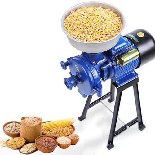 Commercial Electric Feed Mill Dry Grain Mill Grinder/Grinder Electric Mixer Grinder Coffee Wheat Feed Machine with Funnel for Dry Spice Herbs/Nut/Coffee/Rice,A