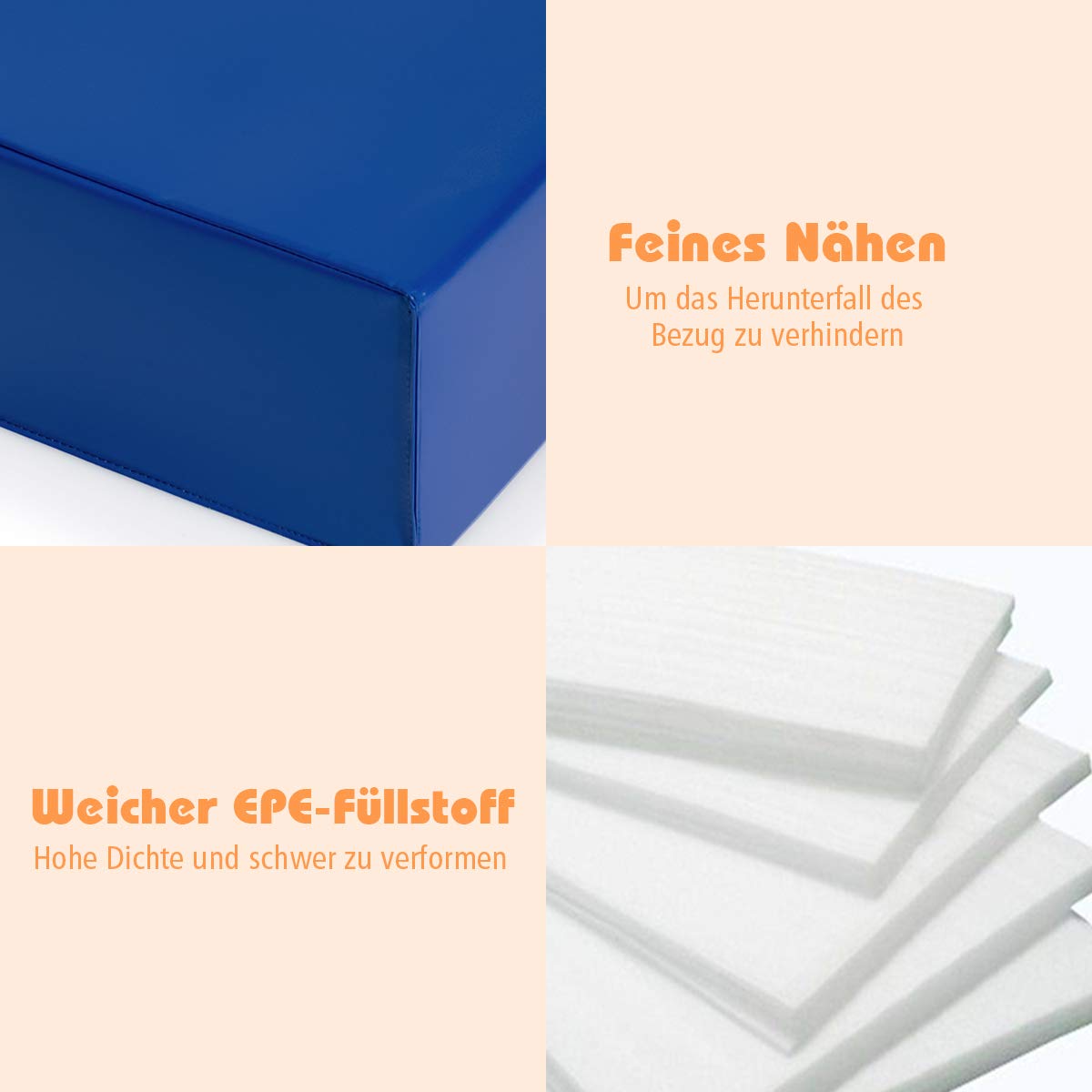 COSTWAY 6 STK. Schaumstoffbausteine, Riesenbausteine zum Toben und Klettern, Softbausteine aus Schaumstoff, Großbausteine Mehrfarbig, für Kinder im Vorschulalter, Babys und Schulkinder (Blau+Rot)