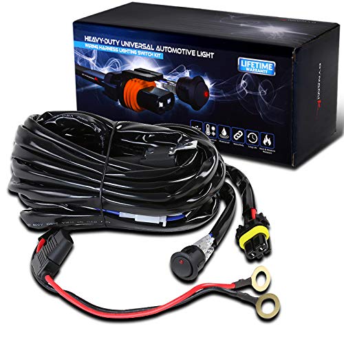 Carpartsinnovate For 9ft Fog Light Heavy Duty HID LED Wiring Harness 12 Gauge Kit+Switch+Relay+Fuse
